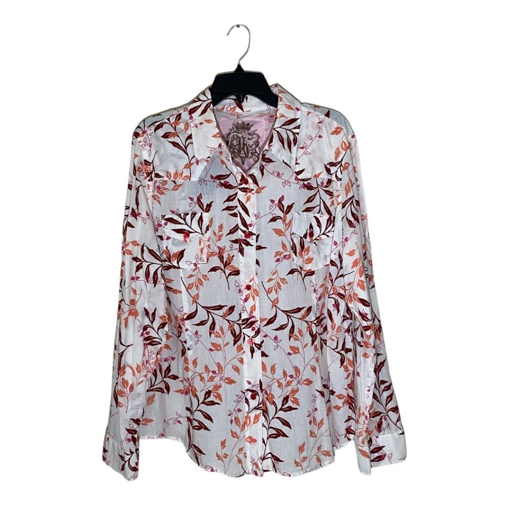 JAK Clothing Leaf and Vine Pattern Long Tab Sleeve